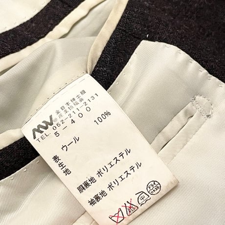 MADE IN ITALY製 Alfredo Rodina 生地使用 D'or Homme シャドーストライプ柄ウールテーラードジャケット グレー A6サイズ