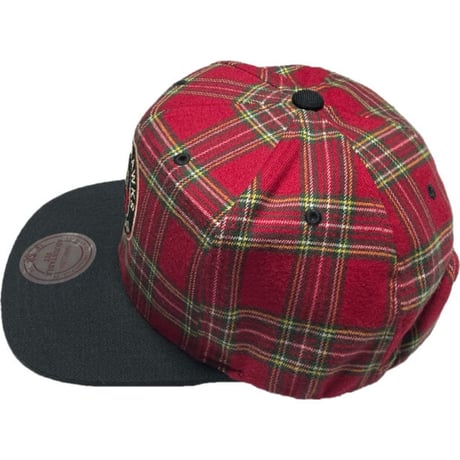 mitchell & ness NHL CHICAGO BLACK HAWKS VINTAGE チェック柄生地スナップバックキャップ 赤チェック Fサイズ