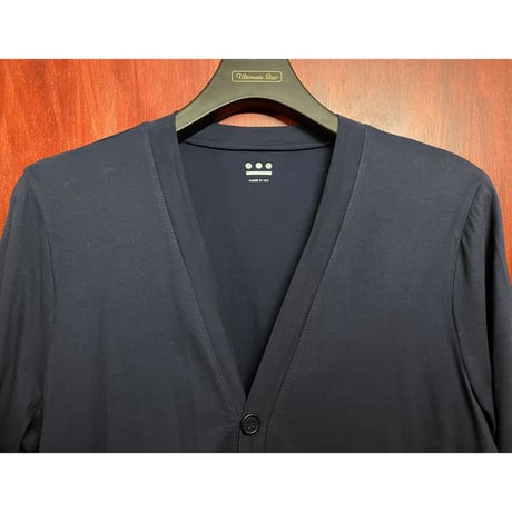 MADE IN USA製 three dots スーピマコットンカーディガン ネイビー Mサイズ