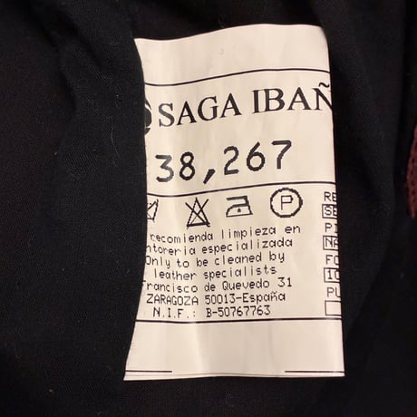 MADE IN SPAIN製 SAGA IBANEZ ヴィンテージ加工 本革 レザーシングルライダースジャケット レッド 48サイズ