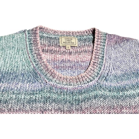 GREEN LABEL RELAXING 長袖コットンセーター マルチカラー Lサイズ