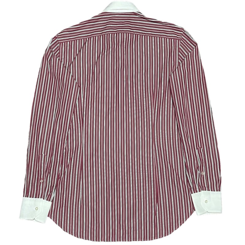 MADE IN ITALY製 ETRO クレリック長袖ストライプシャツ ワイン MADE IN ITALY製 ETRO クレリック長袖ストライプシャツ ワイン