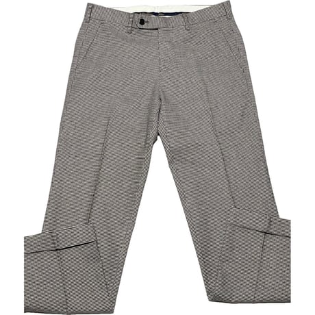 BROOKS BROTHERS MILANO 千鳥格子柄ウールコットンスラックス ブラック×ホワイト W29サイズ