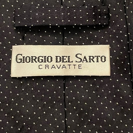 GIORGIO DEL SARTO ドット柄ハンドメイドシルクネクタイ ブラック