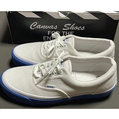箱付き WTAPS×VANS OG Era LX Wネームスニーカー ホワイト×ブルー US8/26cm