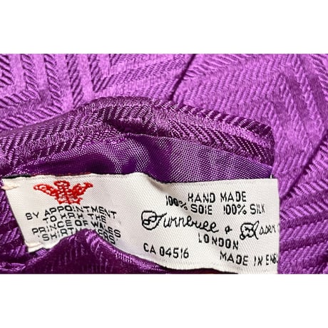 MADE IN ENGLAND製 Turnbull & Asser ハンドメイドシルクネクタイ パープル