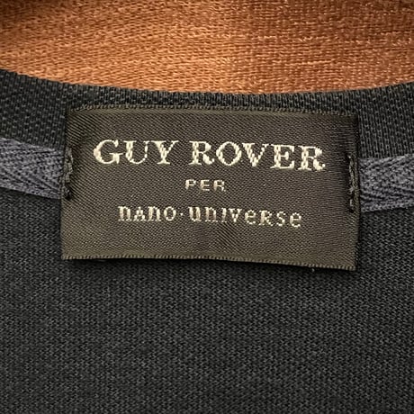 MADE IN ITALY製 GUY ROVER PER nano universe ヘンリーネック鹿の子Tシャツ ネイビー XSサイズ