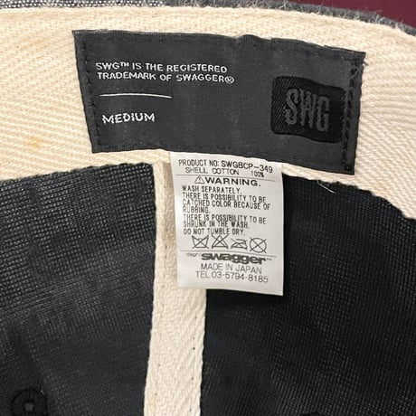 MADE IN JAPAN製 SWAGGER ダンガリーツートンパネルベースボールキャップ ブラック Mサイズ