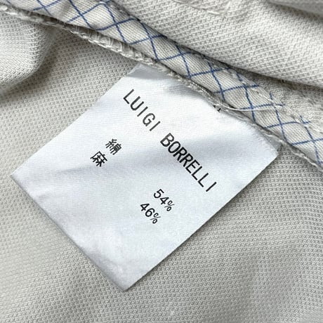 MADE IN ITALY製 LUIGI BORRELLI LUXURY VINTAGE コットンリネンカーゴハーフパンツ シルバーグレー 36サイズ