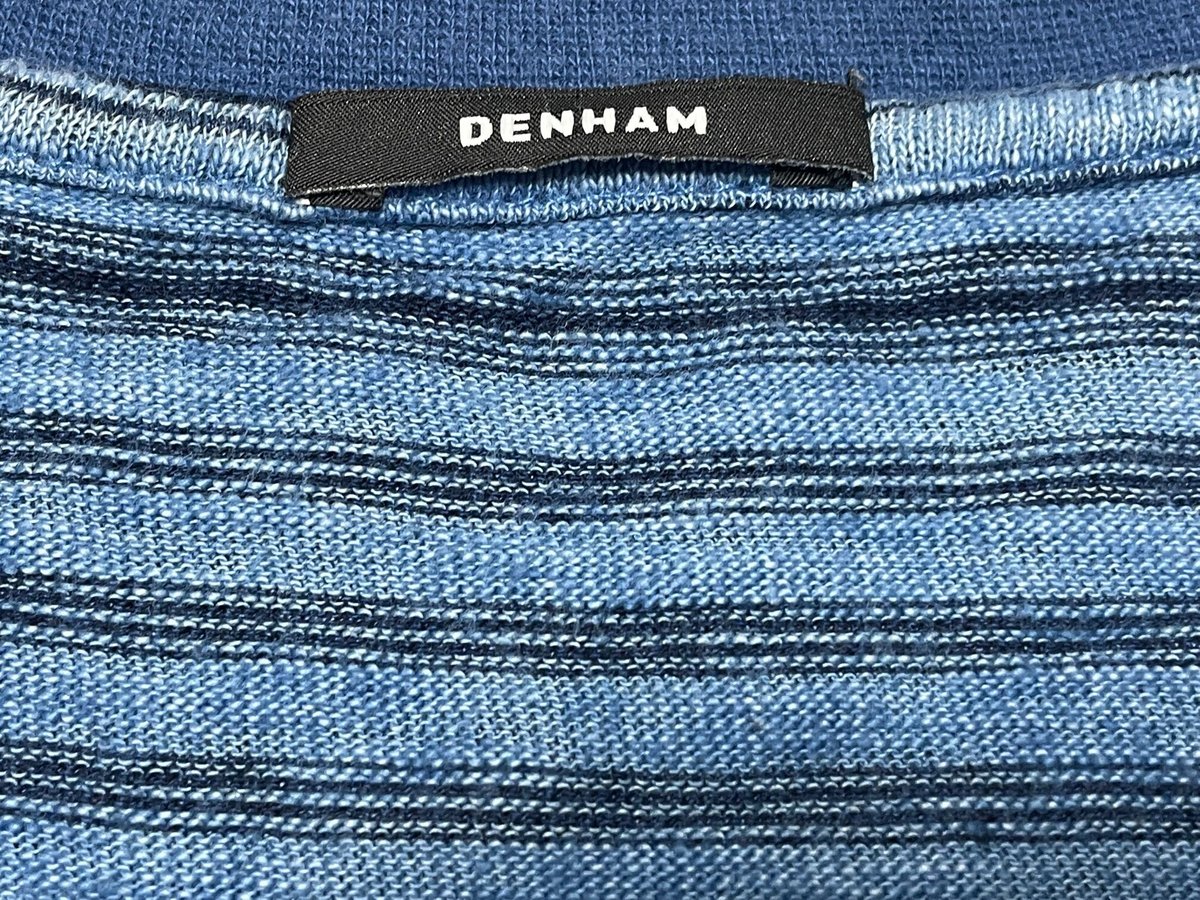 DENHAM 半袖コットンボーダーTシャツ インディゴ Mサイズ | Ultimate Star