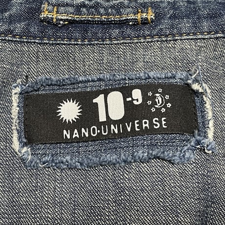 NANO UNIVERSE バンドカラー 長袖デニムウエスタンシャツ インディゴ Mサイズ