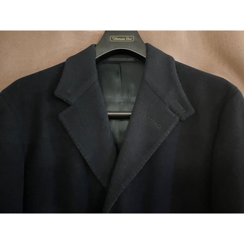 MADE IN ITALY製 ABAHOUSE ウールチェスターロングコート ブラック 44サ