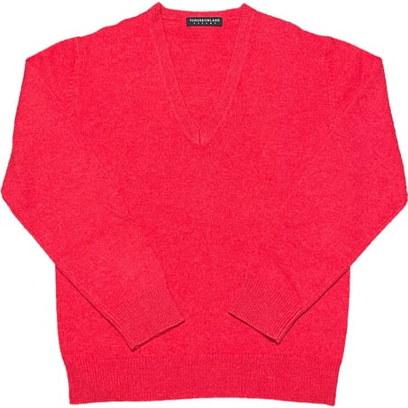 TOMORROWLAND tricot ウールVネックセーター レッド Lサイズ