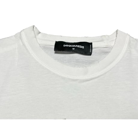 MADE IN ITALY製 DSQUARED2 ビーチ柄半袖Tシャツ ホワイト Mサイズ