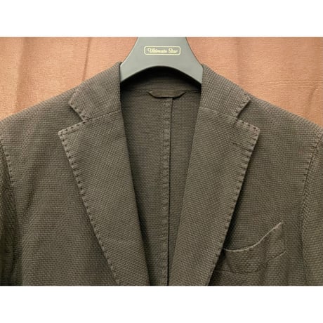 MADE IN ITALY製 L.B.M 1911 Slim Fit コットンリネンテーラードジャケット ブラウン 46サイズ