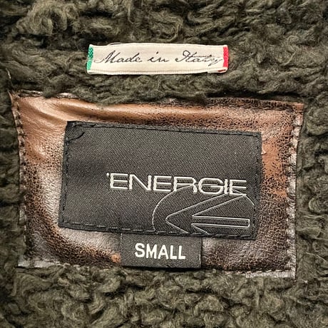 MADE IN ITALY製 ENERGIE フルジップニットボアパーカー ブラウン Sサイズ
