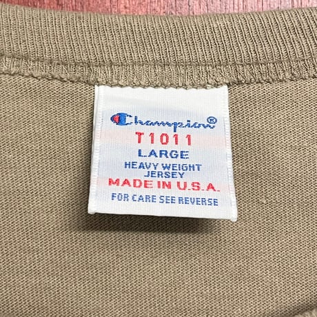 MADE IN USA製 Champion T1011 長袖Tシャツ ブラウン Lサイズ