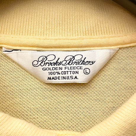 MADE IN USA製 Brooks Brothers GOLDEN FLEECE 半袖鹿の子ポロシャツ イエロー Lサイズ
