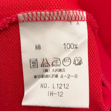 希少 MADE IN JAPAN製 80s 大沢商会 CHEMISE LACOSTE 半袖鹿の子ポロシャツ レッド 2サイズ