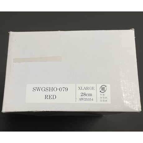 箱、タグ付き MADE IN JAPAN製 SWAGGER チェック柄スニーカー レッド XL/28cm