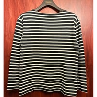 MADE IN FRANCE製 SAINT JAMES ボーダー柄 バスクシャツ ブラック×ホワイト T3-1/2/SMサイズ
