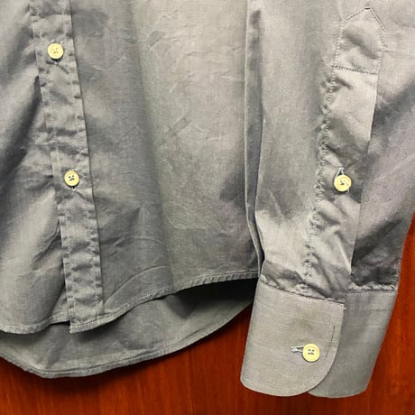 ▲訳あり商品▲ MADE IN ITALY製 STEFANO CONTI 長袖ドレスシャツ ネイビー 38-15サイズ