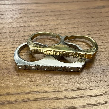PHENOMENON ロゴ入り二連リングセット ゴールド×シルバー Fサイズ