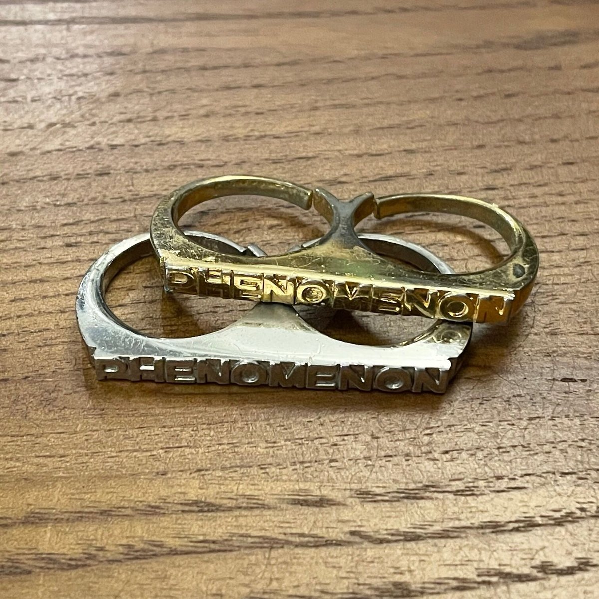 PHENOMENON ロゴ入り二連リングセット ゴールド×シルバー Fサイズ 