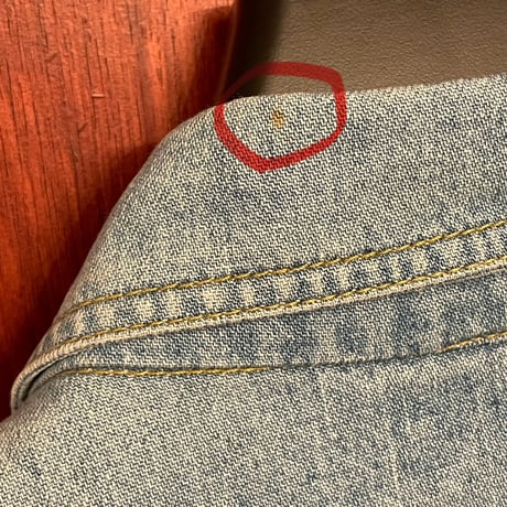 palet. JEANS レザー切り替え長袖デニムウエスタンシャツ ライトインディゴ×ブラウン Lサイズ