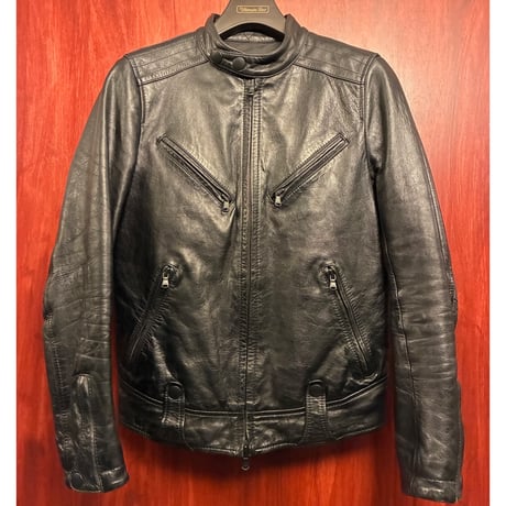 希少✨ケミット♡ライダースジャケット　羊革キルティングレザー　中綿　ベルト　38 希少✨ケミット♡ライダースジャケット 羊革キルティングレザー 中綿