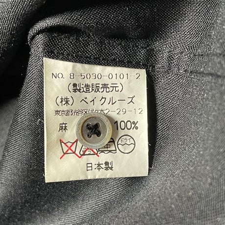 MADE IN JAPAN製 EDIFICE 半袖リネンシャツ ブラック Mサイズ