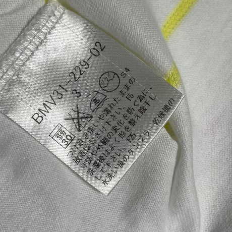 MADE IN JAPAN製 BURBERRY BLACK LABEL ボーダー柄半袖ポロシャツ ホワイト 3/Lサイズ