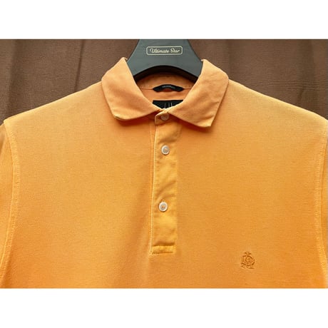 MADE IN ROMANIA製 dunhill ENGINEERED FIT 半袖鹿の子ポロシャツ オレンジ Sサイズ