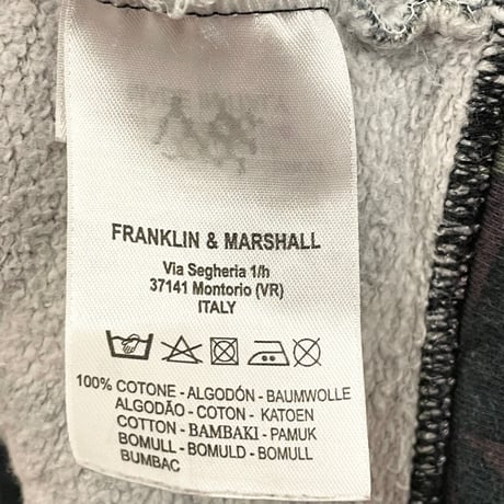MADE IN ITALY製 FRANKLIN MARSHALL VARSITY フルジップパーカー 迷彩カラー Sサイズ