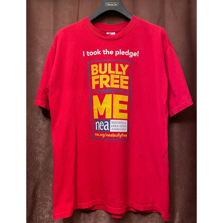 MADE IN USA製 Union Line national education association プリントTシャツ レッド Lサイズ