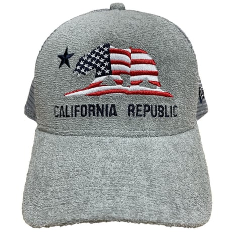 NEW ERA CALIFORNIA REPUBRIC パイル地スナップバックメッシュキャップ グレー Fサイズ