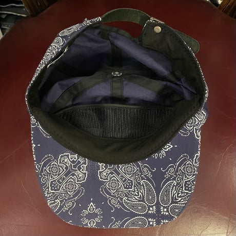 MADE IN JAPAN製 SWAGGER オリジナルクロスデザイン総柄アジャスターキャップ ネイビー