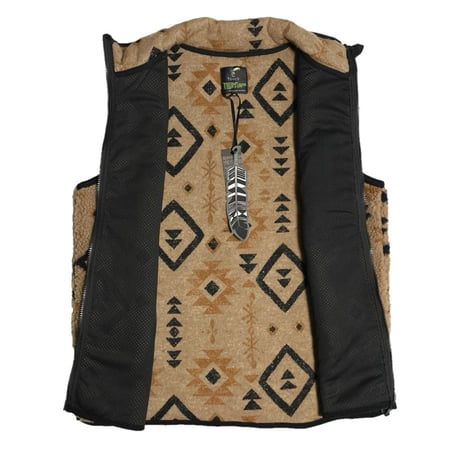 ★新品★ 2024年AWモデル TOOCO ネイティブ柄フリースベスト UXMAL CAMEL S～XLサイズ