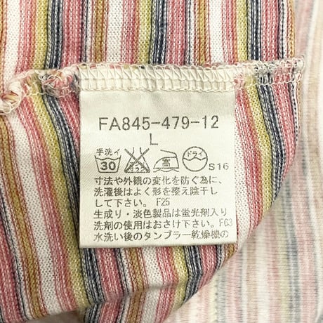 MADE IN JAPAN製 BURBERRY BLUE LABEL ボーダー柄タンクトップ ホワイト Lサイズ