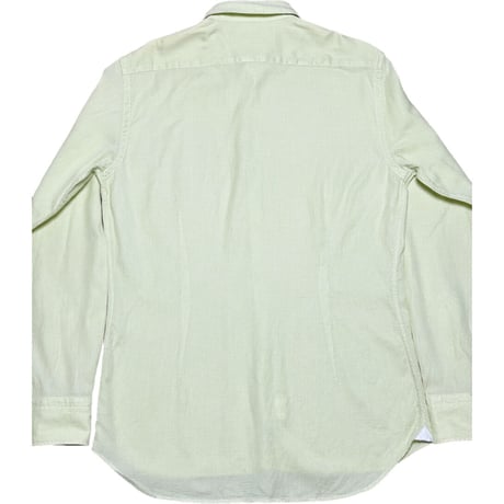 MADE IN ITALY製 Shirt factory Collection 長袖シャツ 38/15サイズ イエロ―グリーン