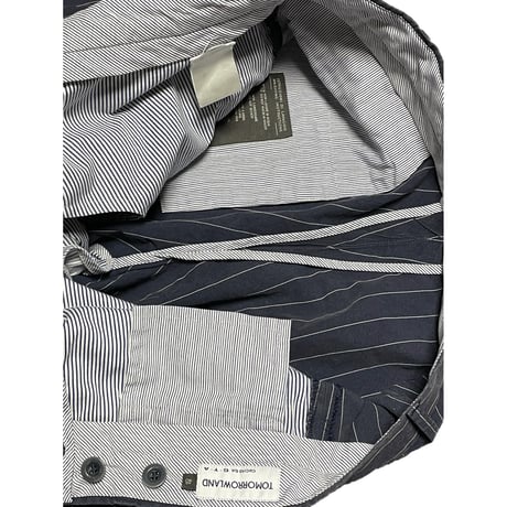 MADE IN ROMANIA製 TOMORROWLAND CUCITO DA G・T・A ストライプ柄ハーフパンツ ネイビー 48サイズ