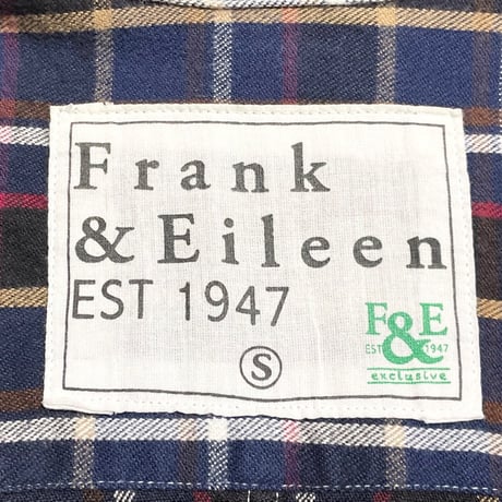 【サザビーリーグ取り扱い】MADE IN USA製 Frank & Eileen 長袖チェック柄ネルシャツ ネイビー Sサイズ