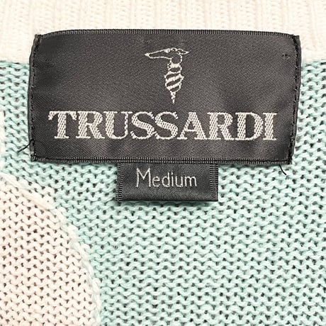 TRUSSARDI GOLF コットンニットカーディガン ホワイト Mサイズ