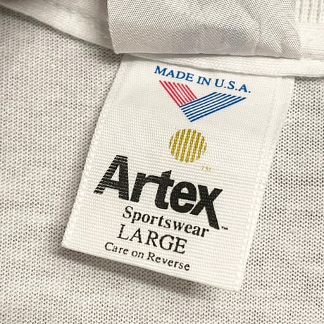 レア MADE IN USA製 The Disney Channel × Artex MICKEY MOUSE 半袖ニットポロシャツ ホワイト Lサイズ