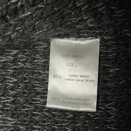 ☆タグ付き新古品☆ MADE IN ITALY製 GIANNI LUPO テーラードジャケット型ニットカーディガン ブラック×グレー Lサイズ