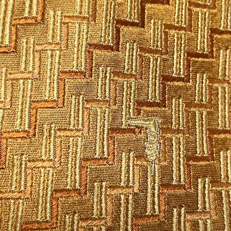 MADE IN ITALY製 TRUSSARDI レジメンタルストライプ柄シルクネクタイ オレンジゴールド