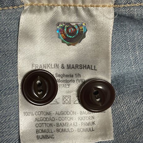 FRANKLIN MARSHALL VARSITY タイダイ染め半袖デニムシャツ ライトインディゴ Sサイズ