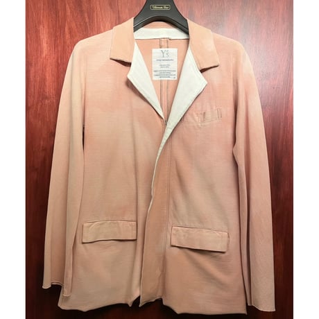 MADE IN JAPAN製 Y's YOHJI YAMAMOTO カポックコットンニットジップテーラードジャケット ピンク 3サイズ