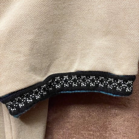 MADE IN ITALY製 NAPAPIJRI バック刺繍入り半袖鹿の子ポロシャツ ベージュ Lサイズ