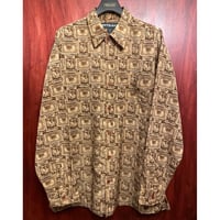 レア THE OUTKAST CLOTHING COMPANY 長袖総柄シャツ ブラウン XXLサイズ